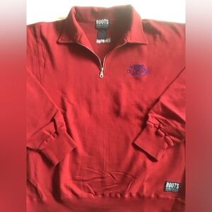 Roots Red Zip Up 2002 US OPEN Tennis Sweatshirt
